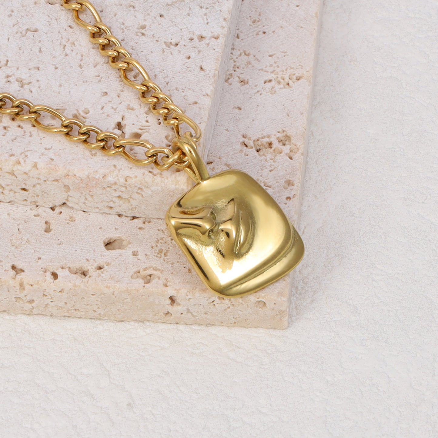 Golden Gaze Face Necklace