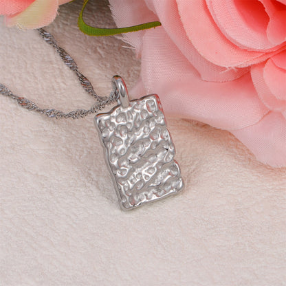 Hammered Rectangle Necklace