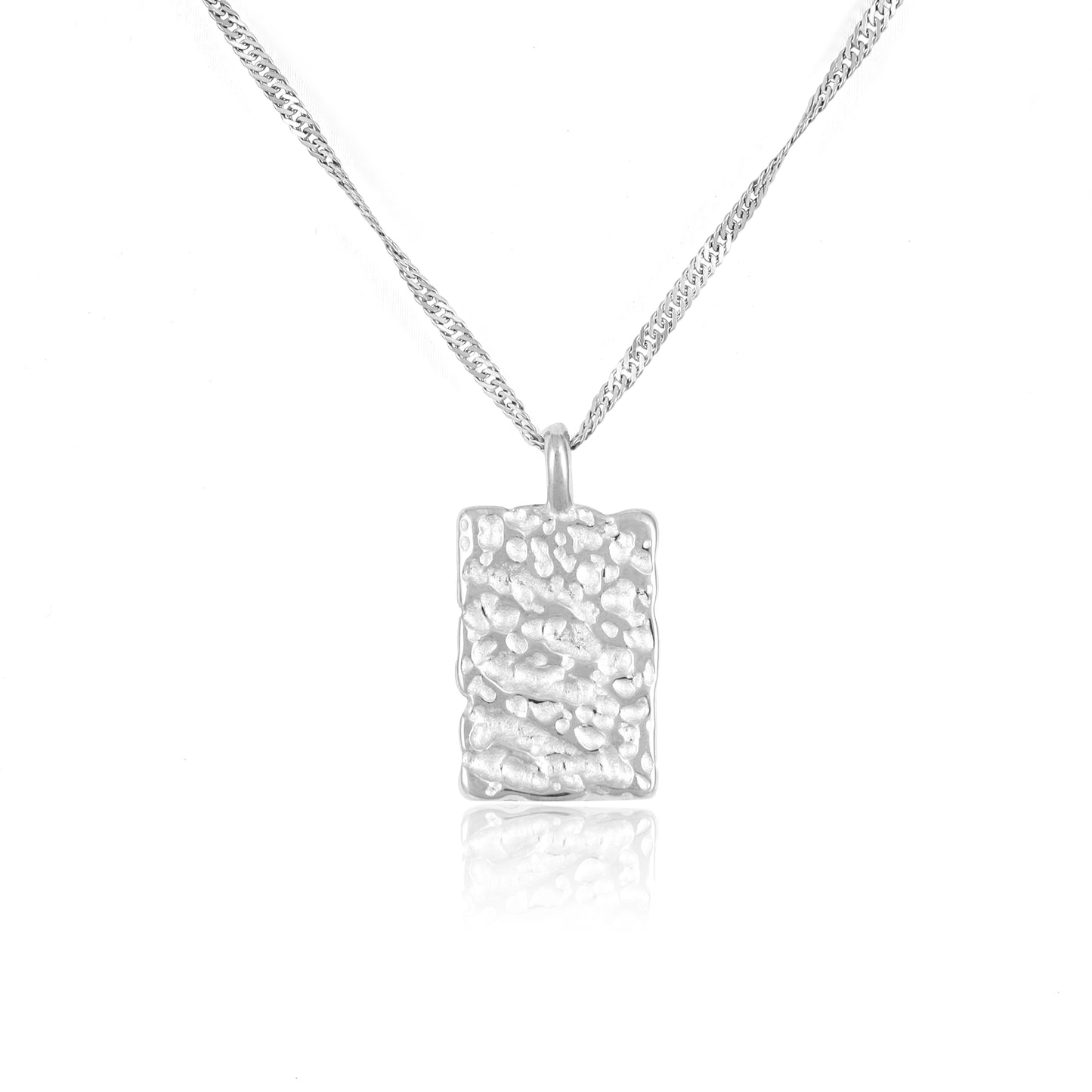 Hammered Rectangle Necklace