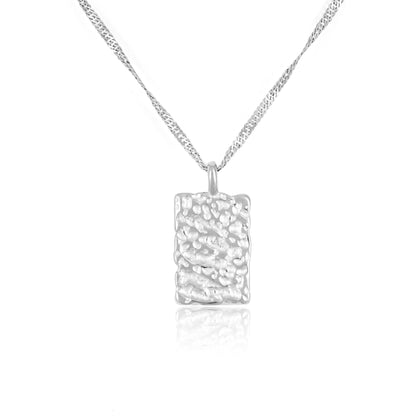 Hammered Rectangle Necklace