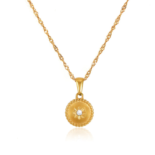 Zircon Stone Charm Necklace