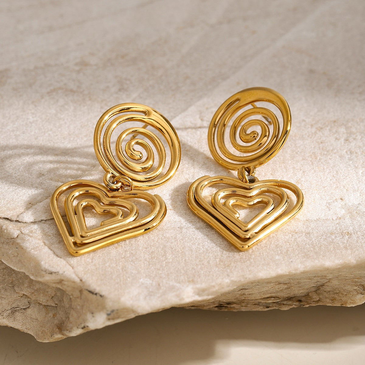 Spiral Heart Earrings