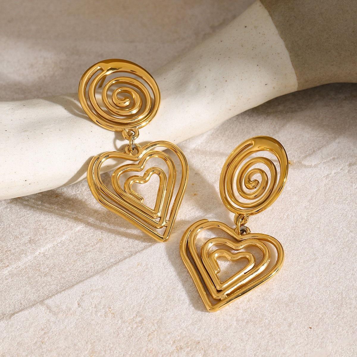 Spiral Heart Earrings