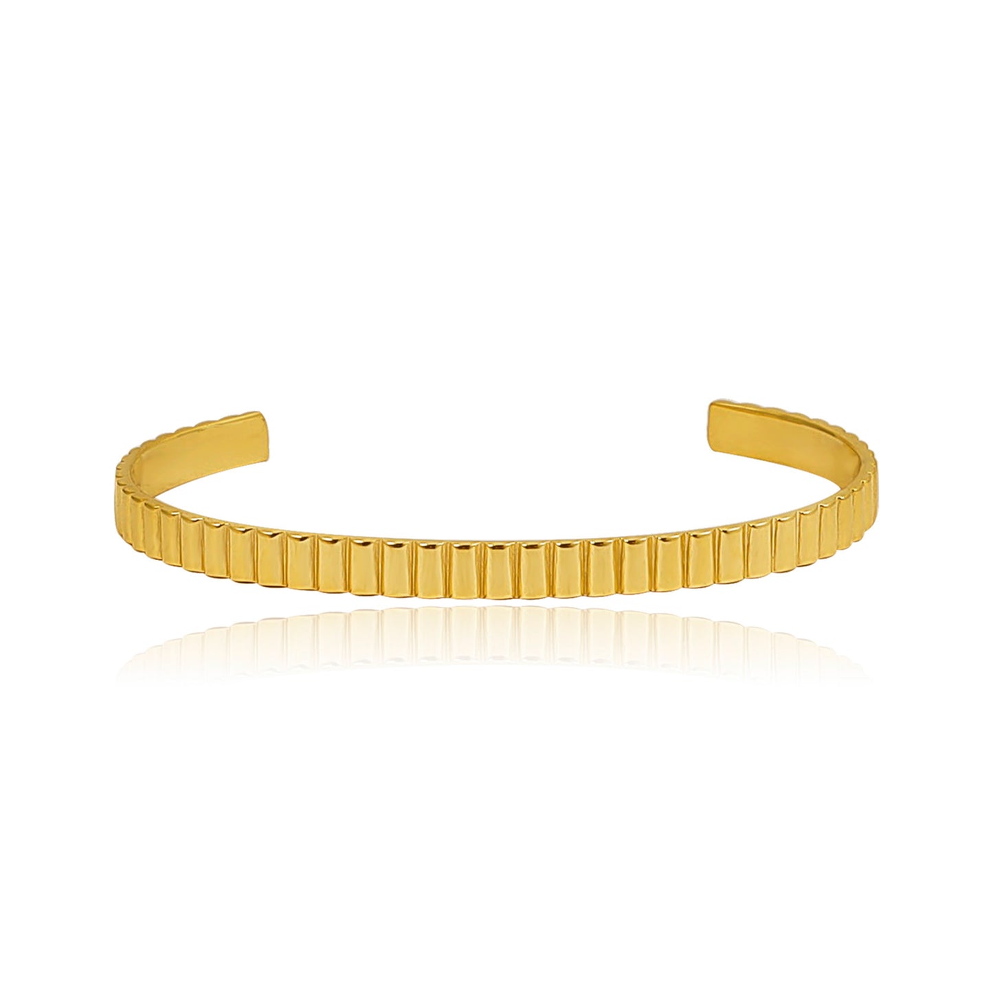 Ribbed Gold Cuff Bracelet