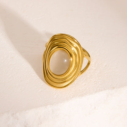 Round Cat's Eye Adjustable Ring