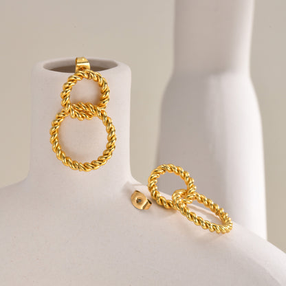 Twisted Double Hoop Earrings