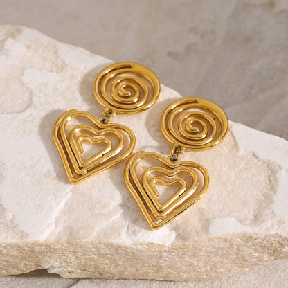 Spiral Heart Earrings