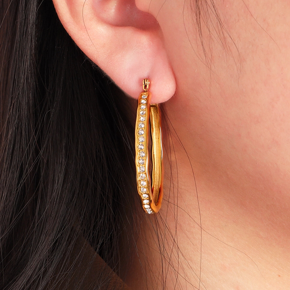 Zircon Hoop Earrings