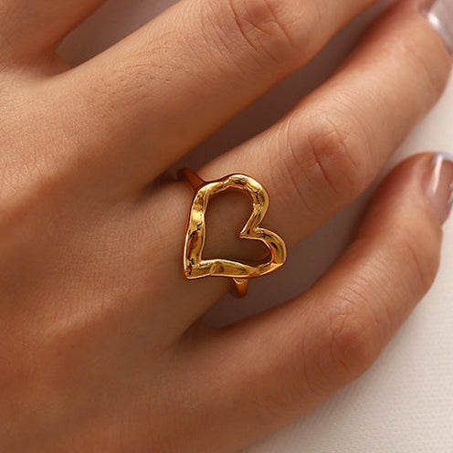 Textured Heart Ring