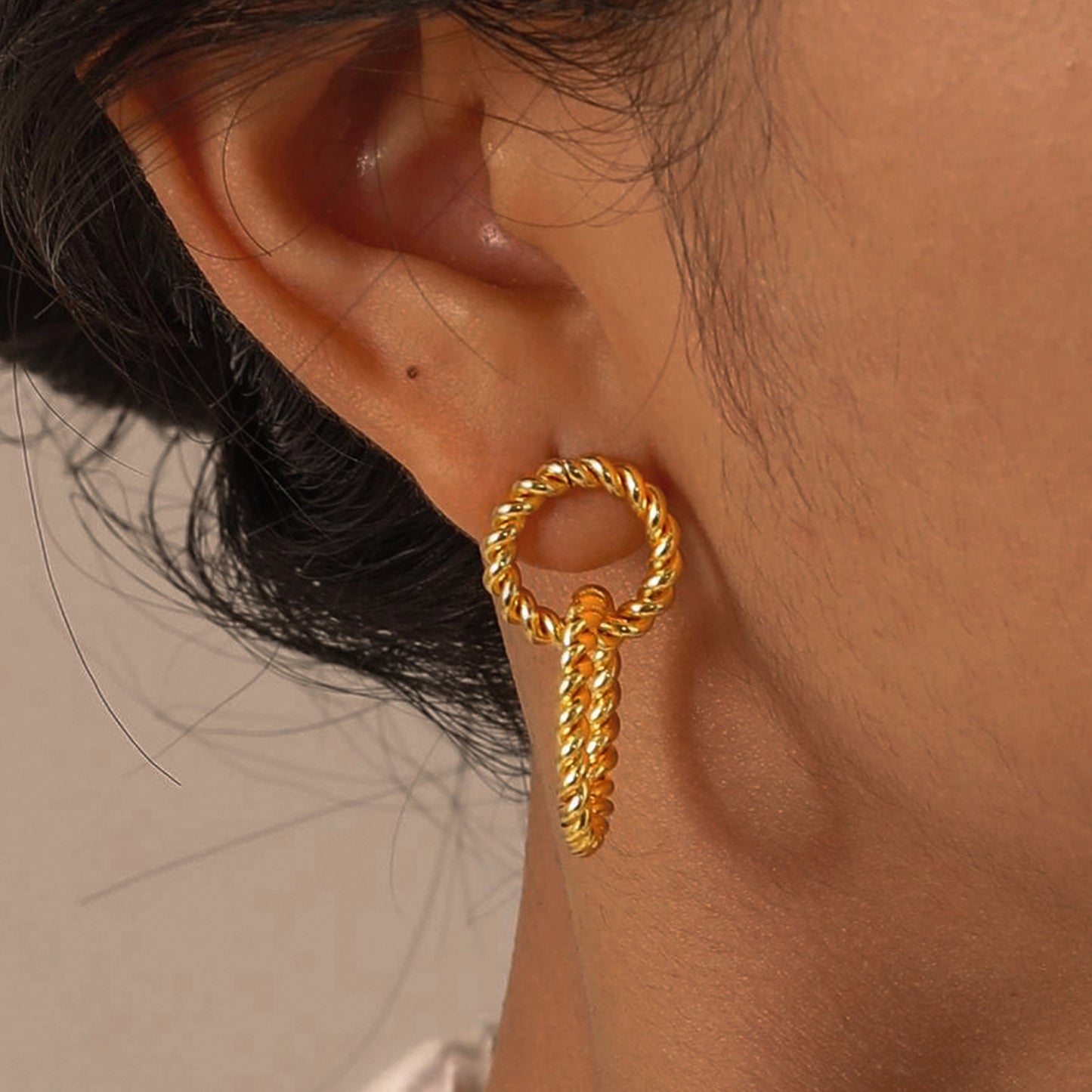 Twisted Double Hoop Earrings