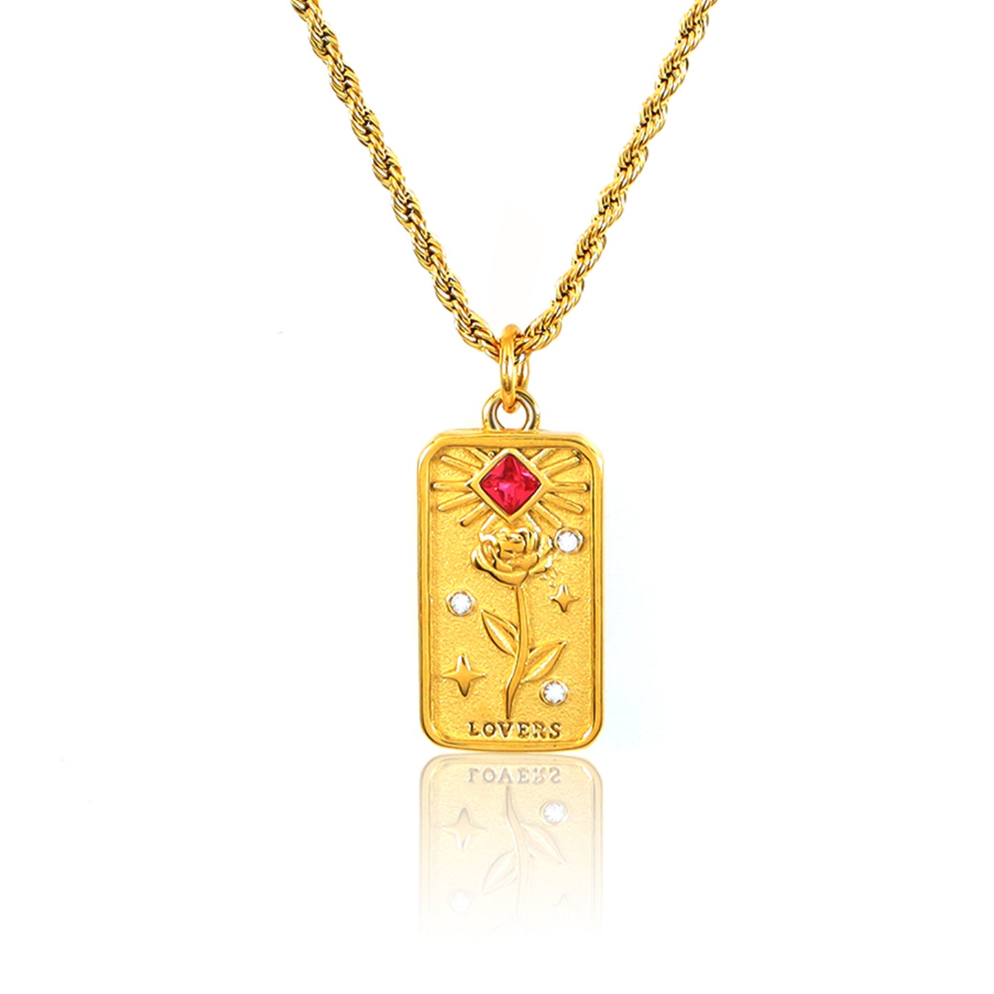 Tarot Card Zircon Necklace