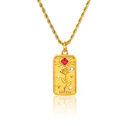 Tarot Card Zircon Necklace