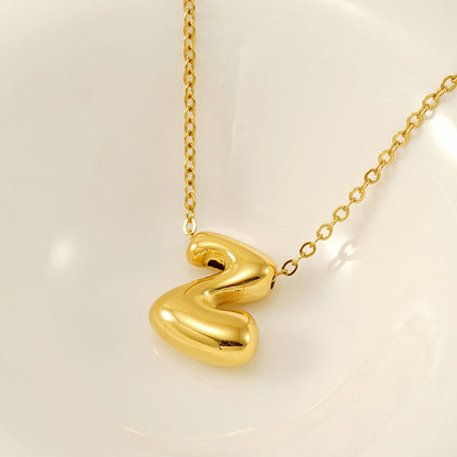 Creative Balloon Bubble Letter Pendant Necklace