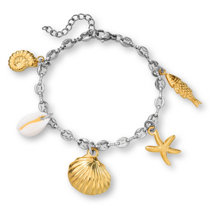 Ocean Shell Starfish Charm Bracelet