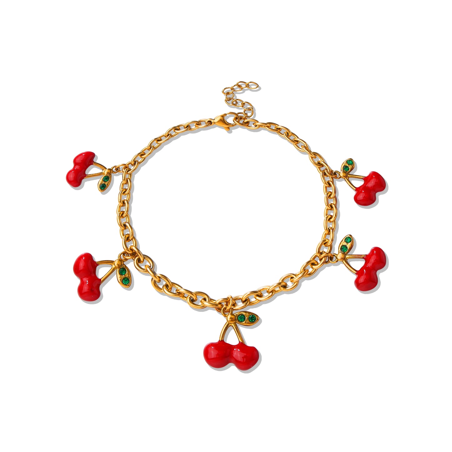 Red Cherry Charm Bracelet