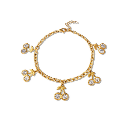 Zircon Cherry Charm Bracelet