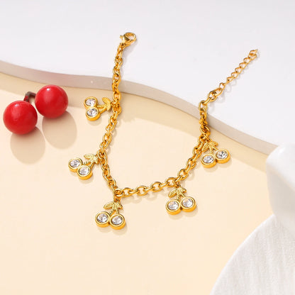 Zircon Cherry Charm Bracelet