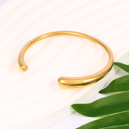 Waterdrop Dome Cuff Bracelet