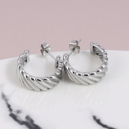 Ribbed Hoop Earrings