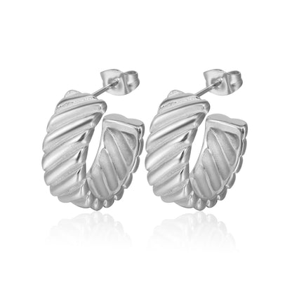 Ribbed Hoop Earrings