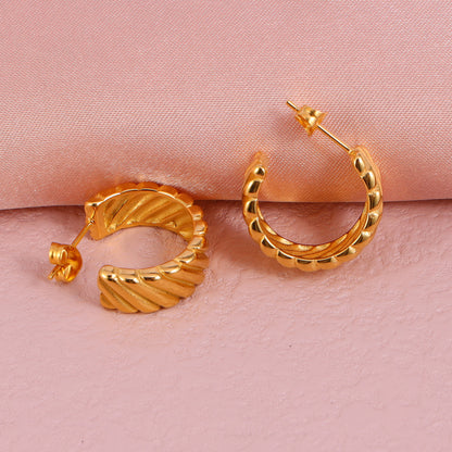 Ribbed Hoop Earrings