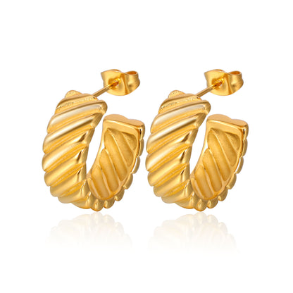 Ribbed Hoop Earrings