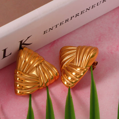 Striped Triangle Stud Earrings