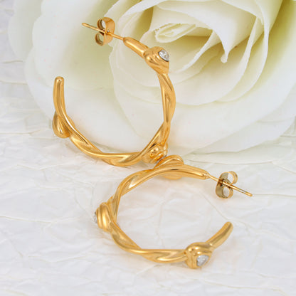 Twist Heart Hoop Earrings