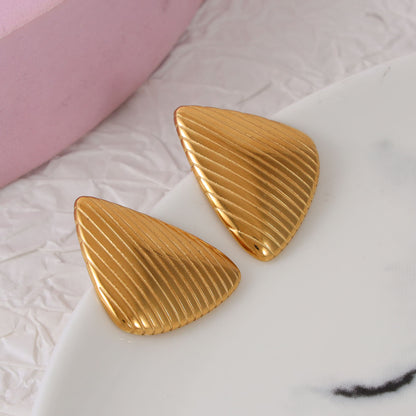 Striped Triangle Stud Earrings