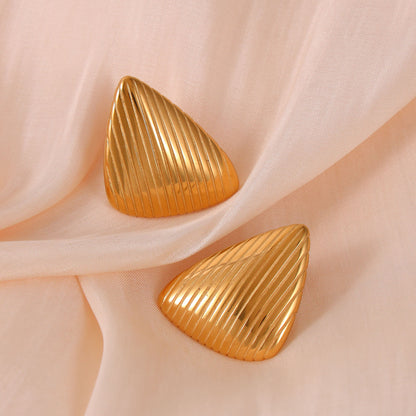 Striped Triangle Stud Earrings