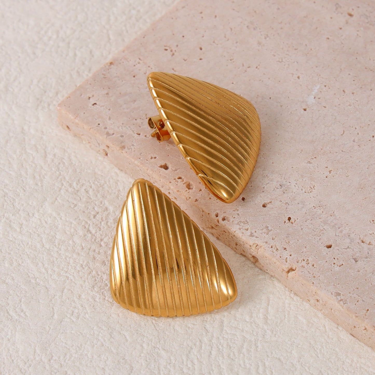 Striped Triangle Stud Earrings