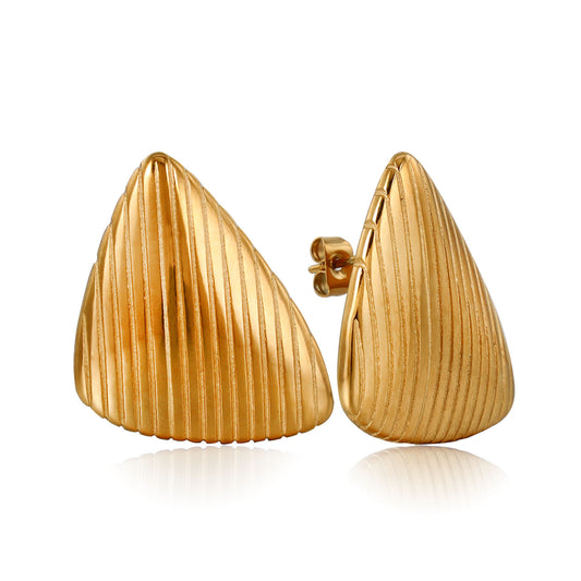 Striped Triangle Stud Earrings