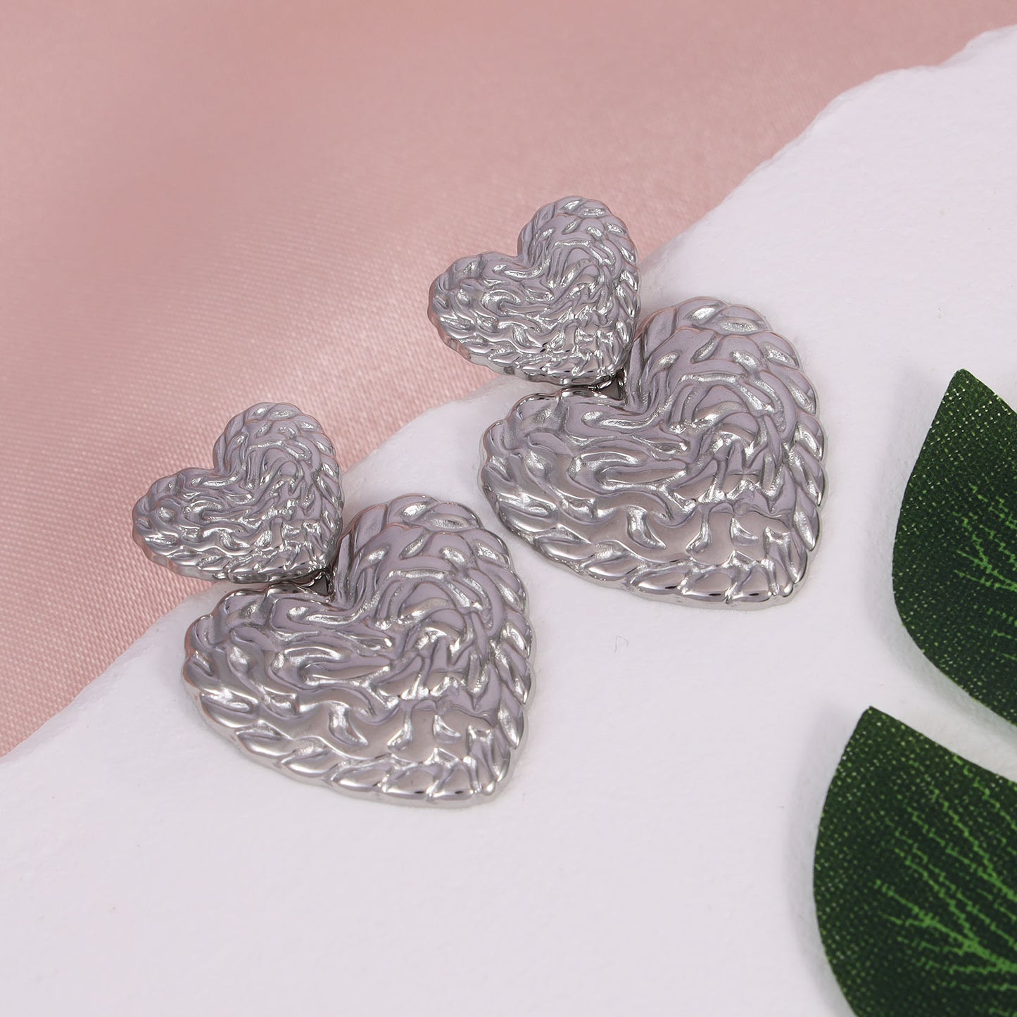 Texture Heart Earrings