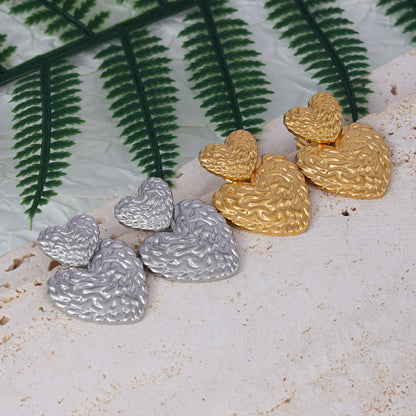 Texture Heart Earrings