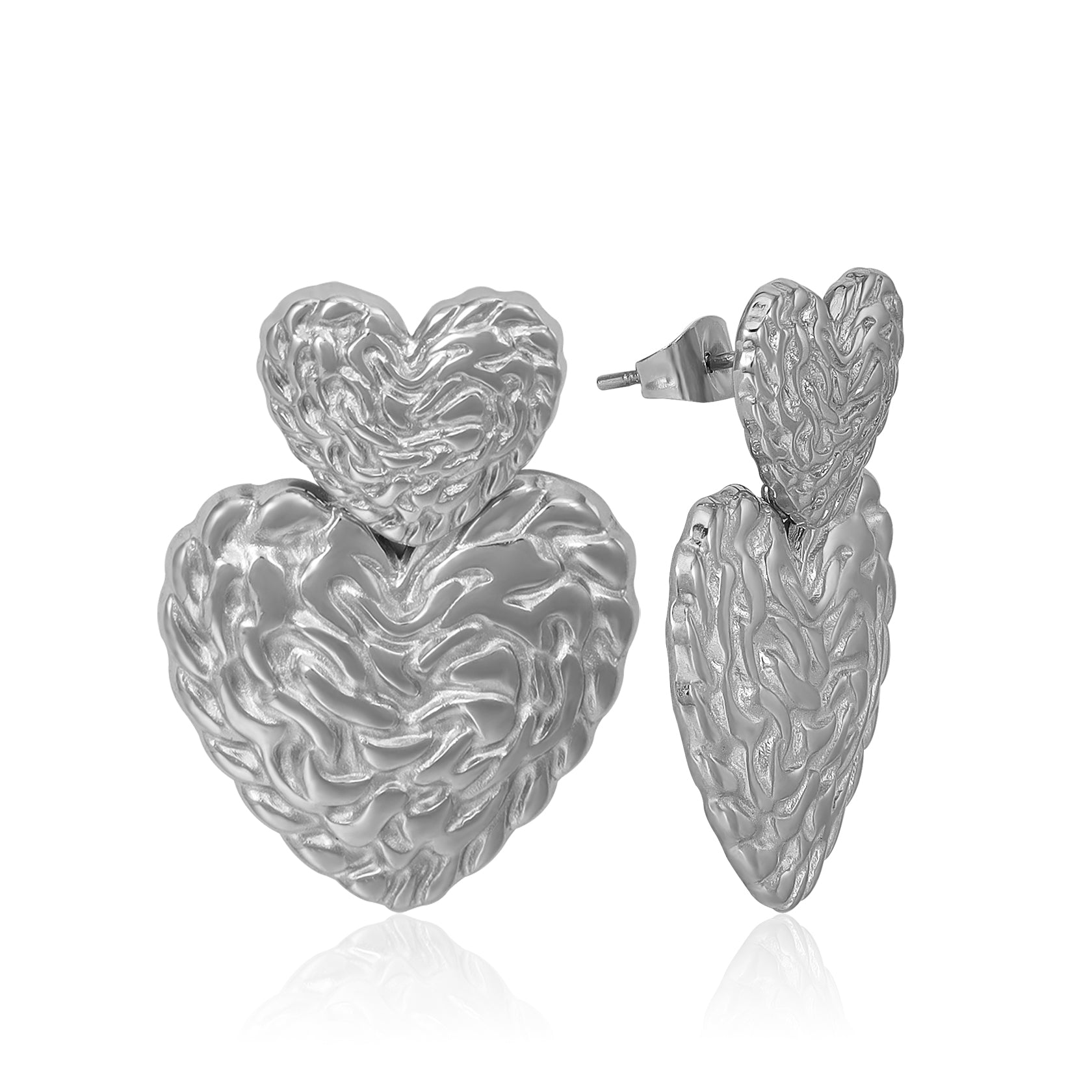 Texture Heart Earrings – Zimssi
