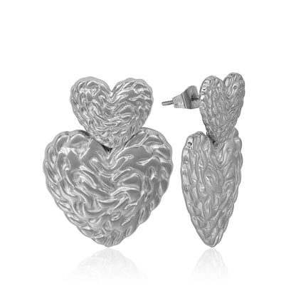 Texture Heart Earrings