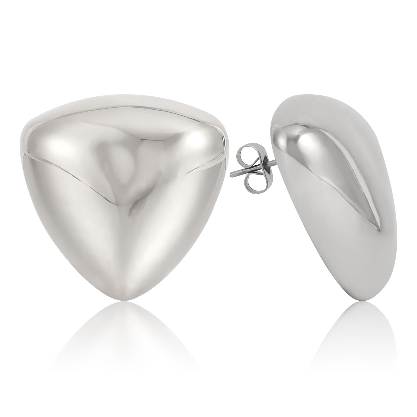 Glossy Triangle Stud Earrings