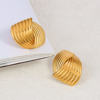 Textured Intersecting Stud Earrings