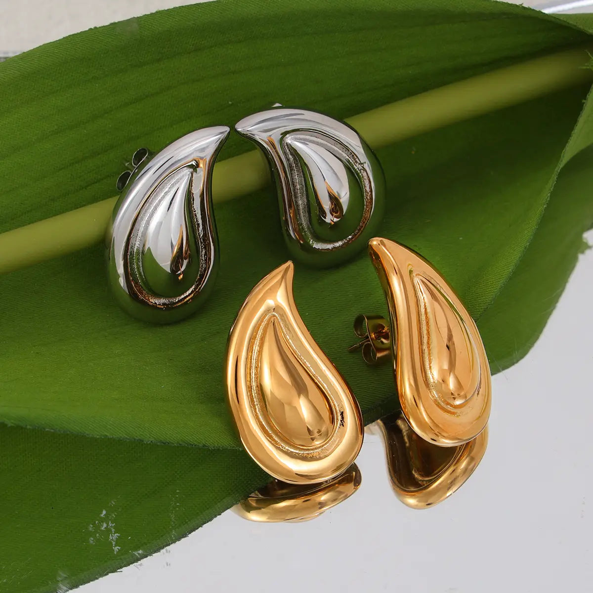 Water Drop Gold Earrings