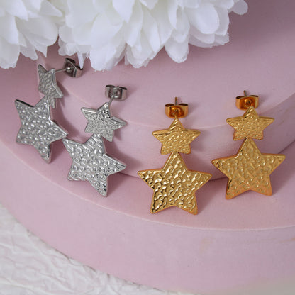 Texture Star Earrings