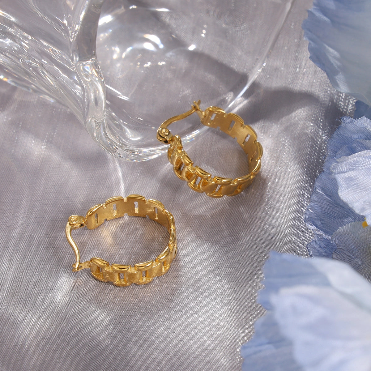 Chain Link Hoop Earrings