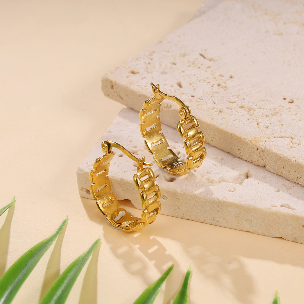 Chain Link Hoop Earrings