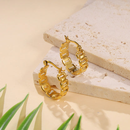 Chain Link Hoop Earrings