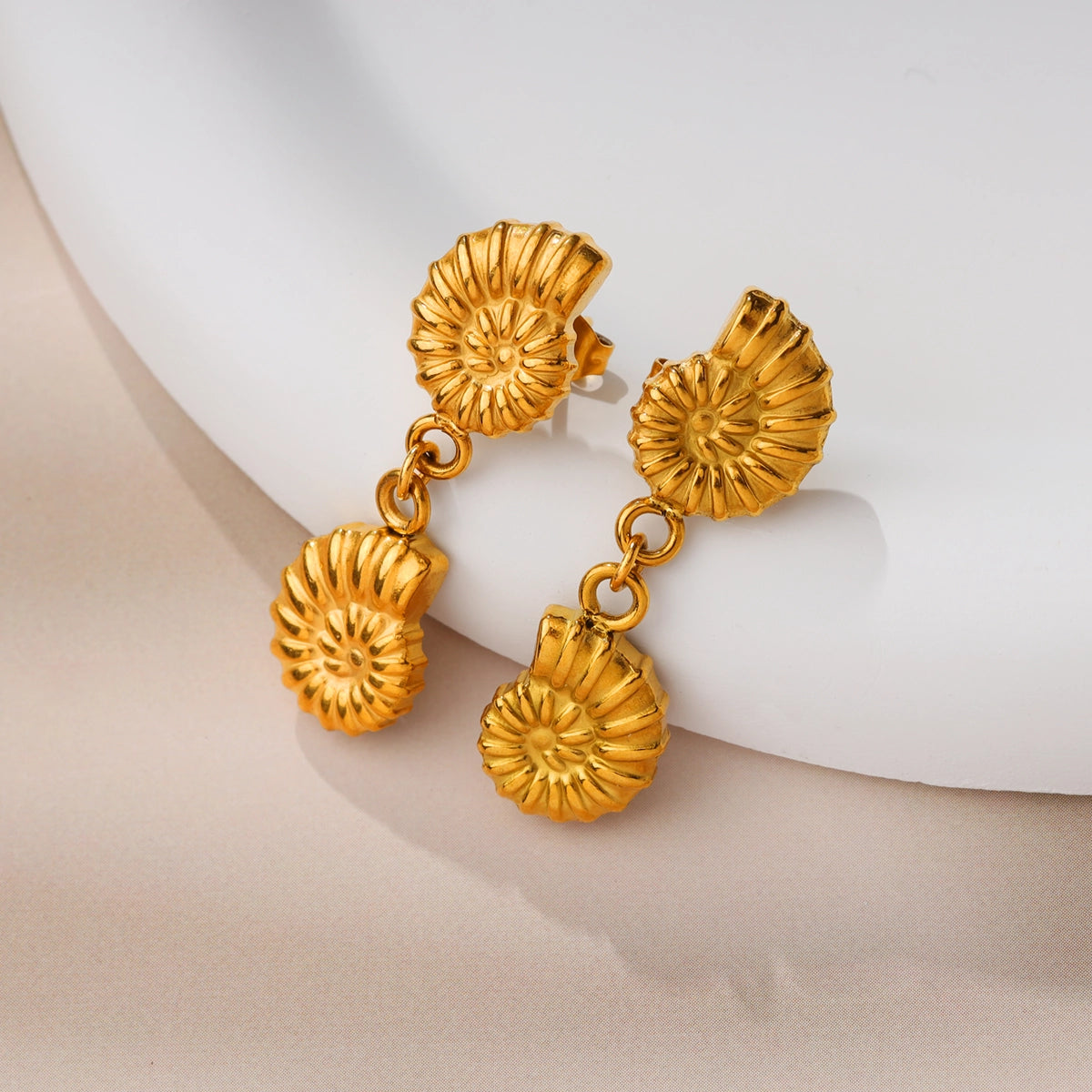 Double Conch Drop Earring