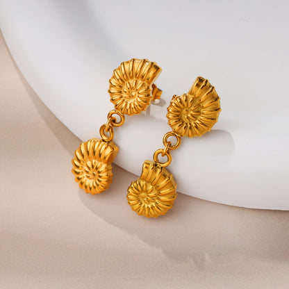 Double Conch Drop Earring