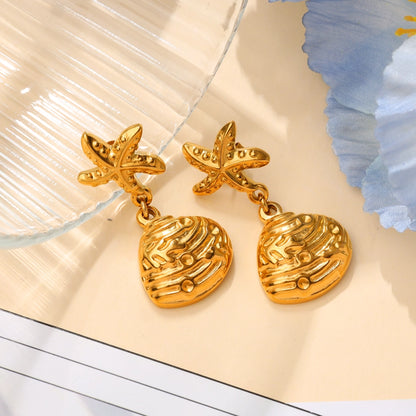 Starfish and Shell Stud Earring