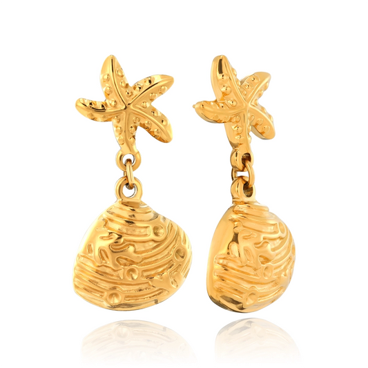 Starfish and Shell Stud Earring
