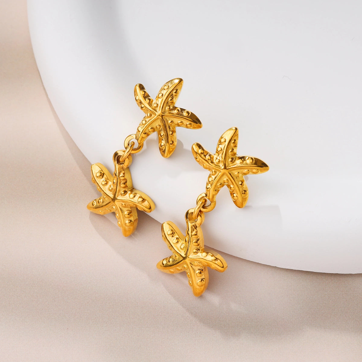 Double Starfish Drop Earring