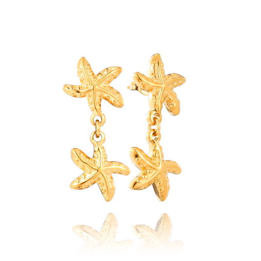 Double Starfish Drop Earring