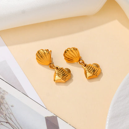 Shell and Fish Stud Earring